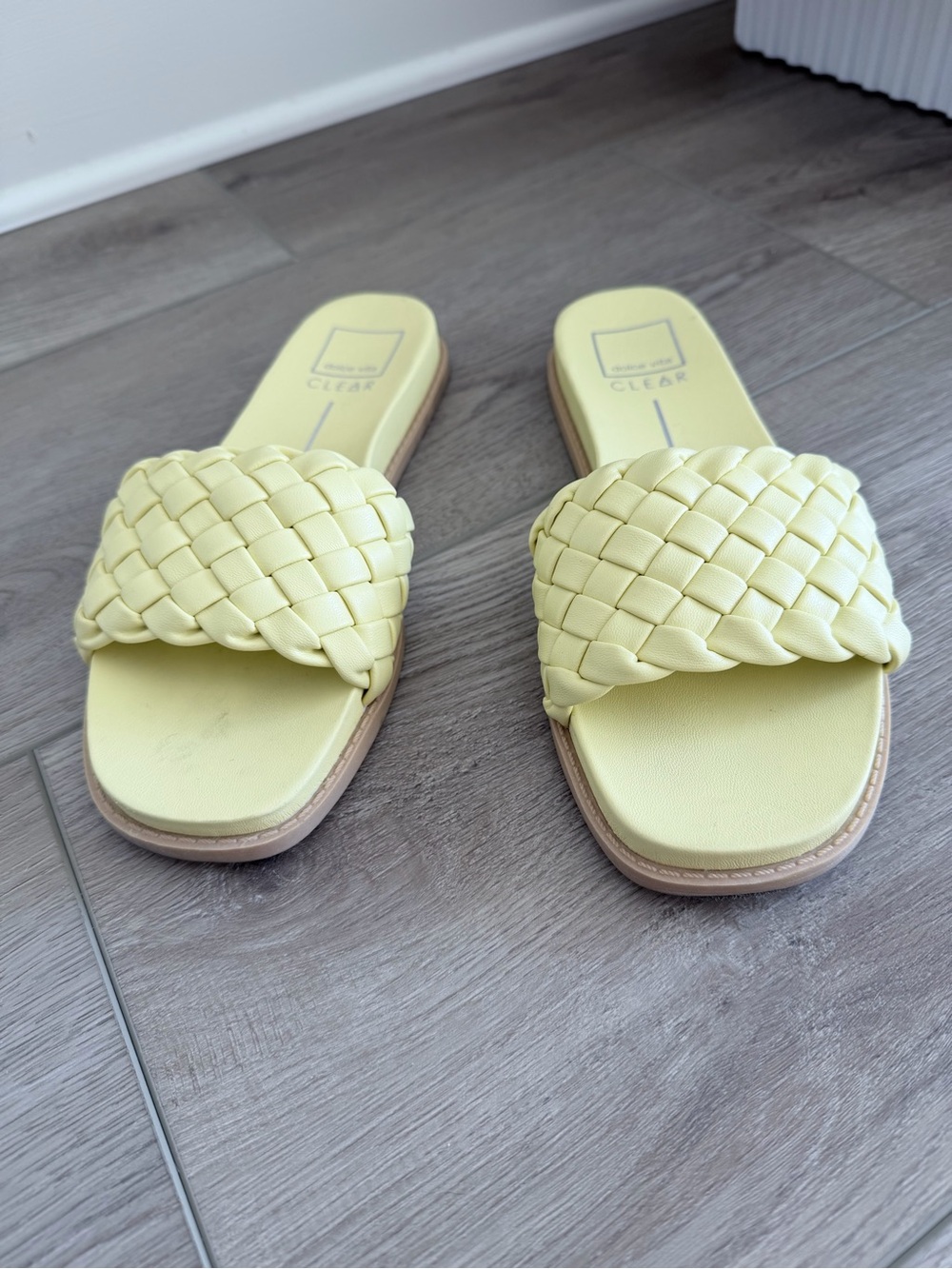 Dolce Vita CLEAR Women's Yellow Woven Flat Sandals
